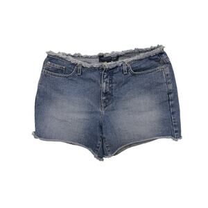 Venezia Jeans Women's High Waist Frayed Denim Shorts – Size 14